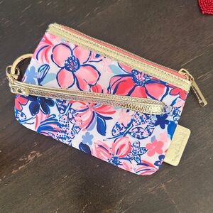 Lilly Pulitzer Pink and Blue Floral Wristlet So cute!
